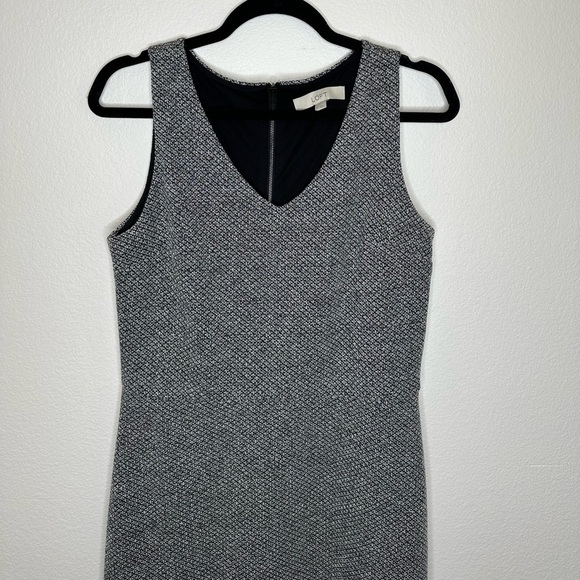 Loft Gray Business Formfitting Ruffle Bottom Dress - - Picture 2 of 10